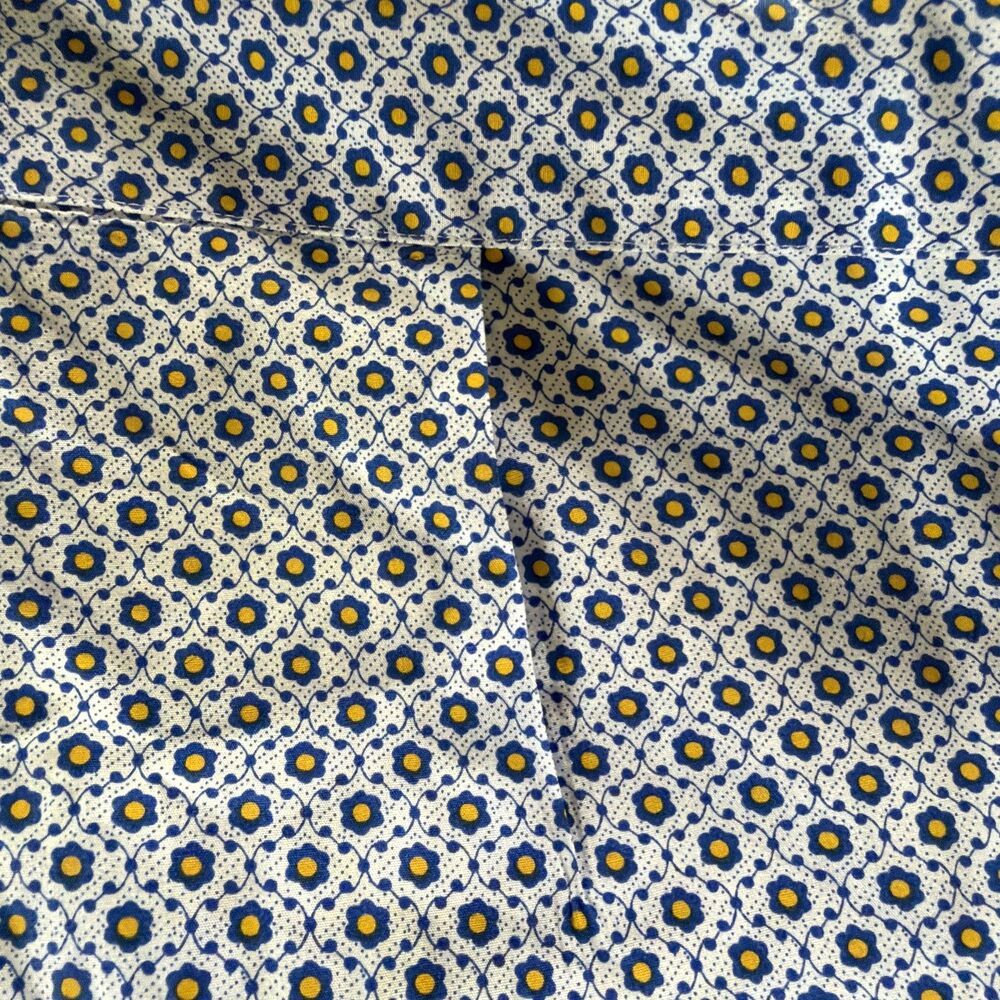 Archipelago Men's Floral Button Up Shirt XL Long Sleeves Blue Yellow Urban Event